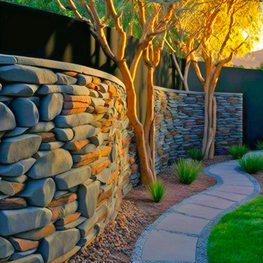 Creative stone wall fence design inspiration