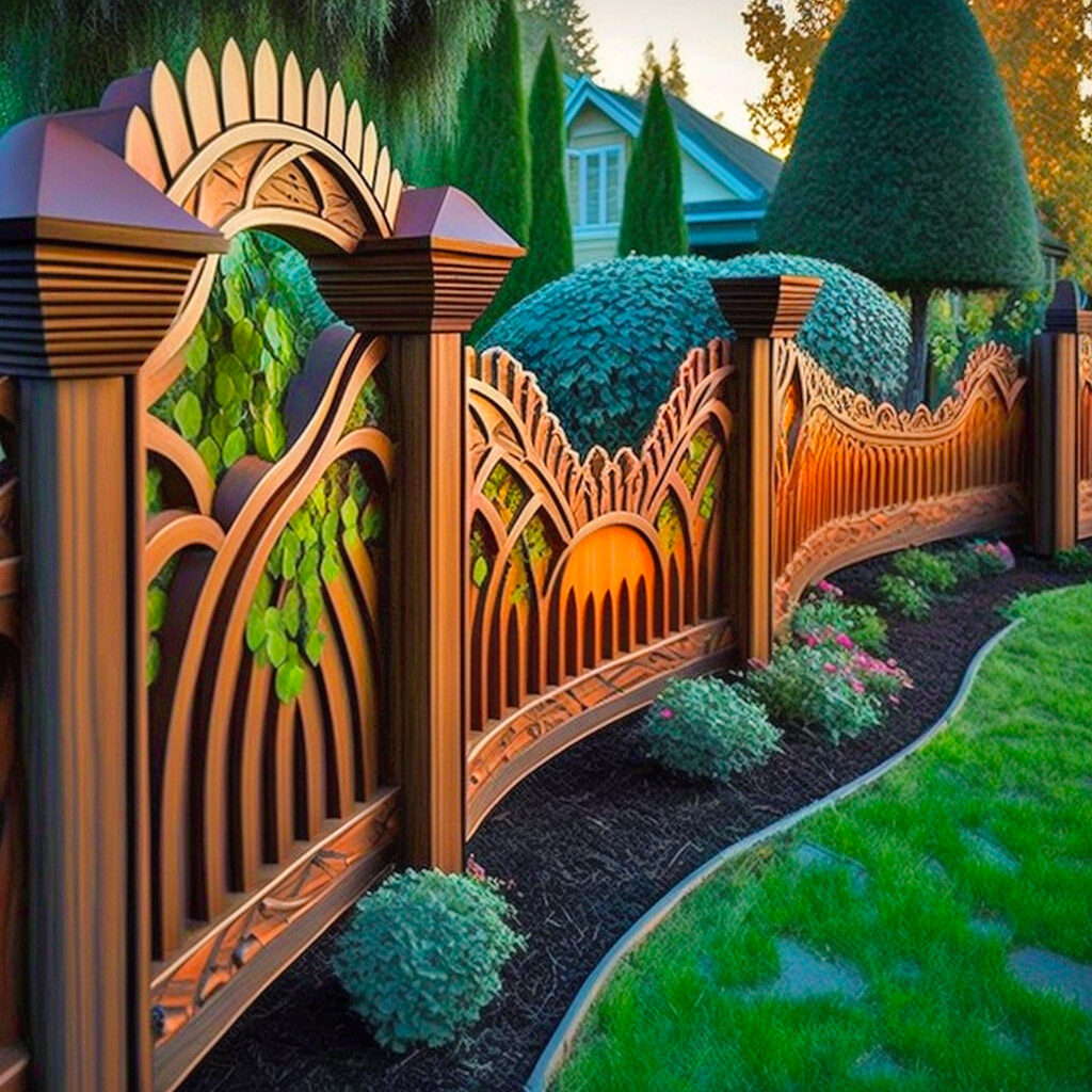 Creative wood fence designs inspiration with animal design