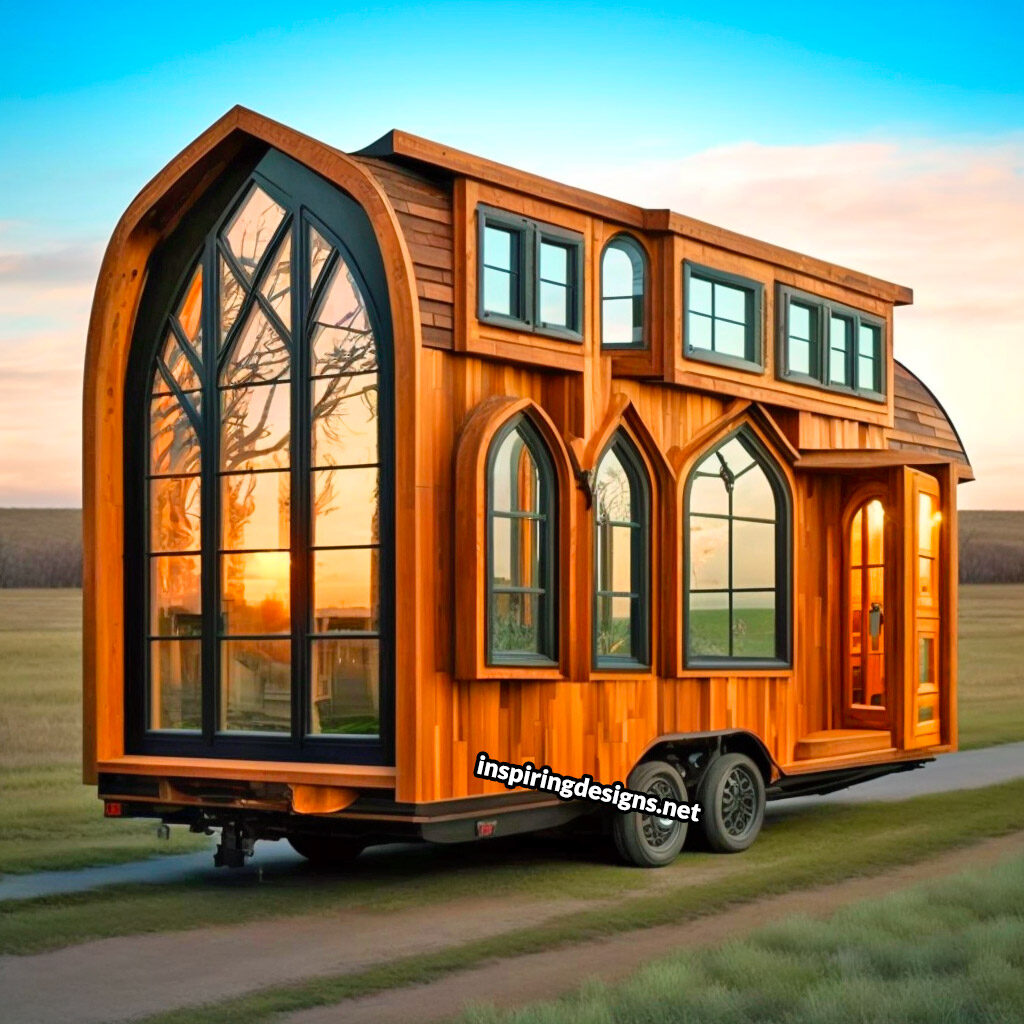 Creative custom tiny home design with tons of windows