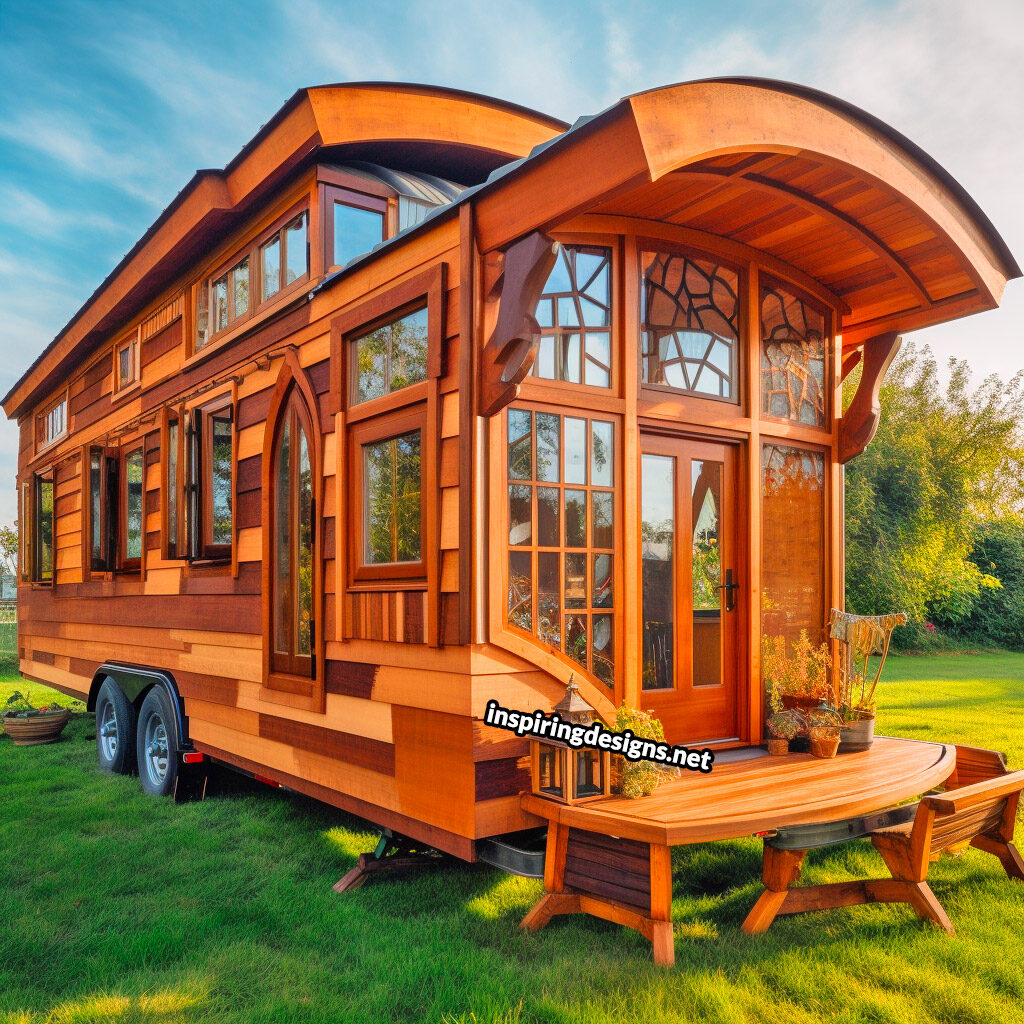 Creative custom tiny home design with tons of windows