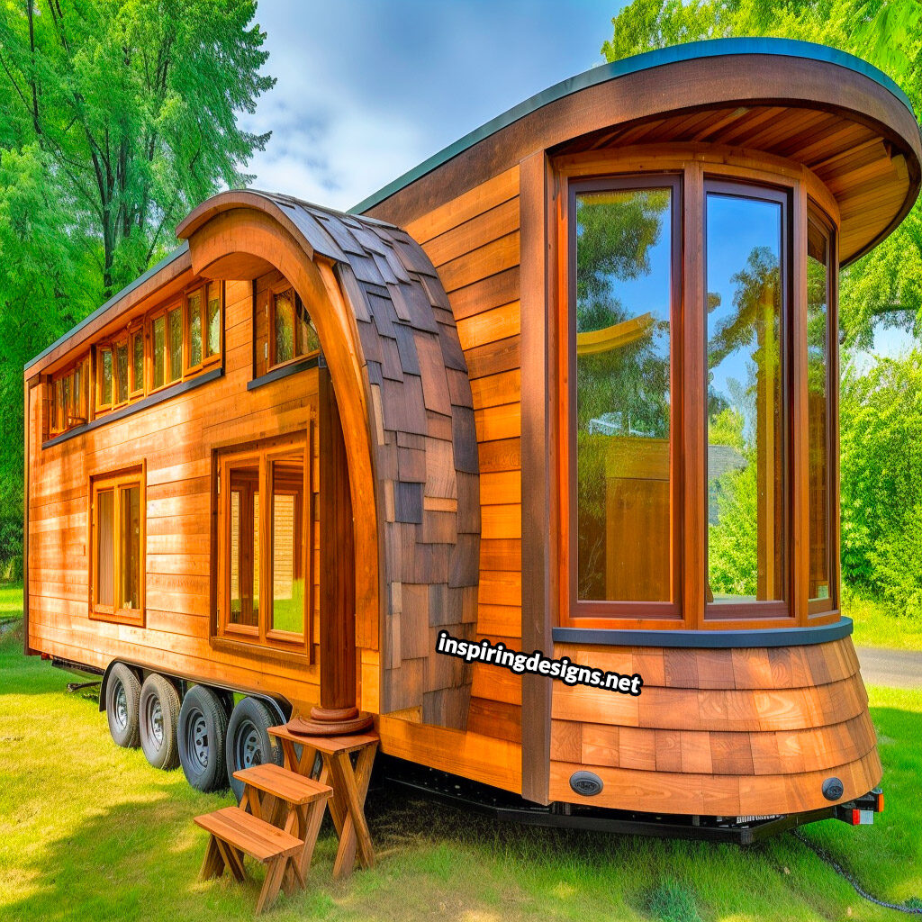 Creative custom tiny home design with tons of windows