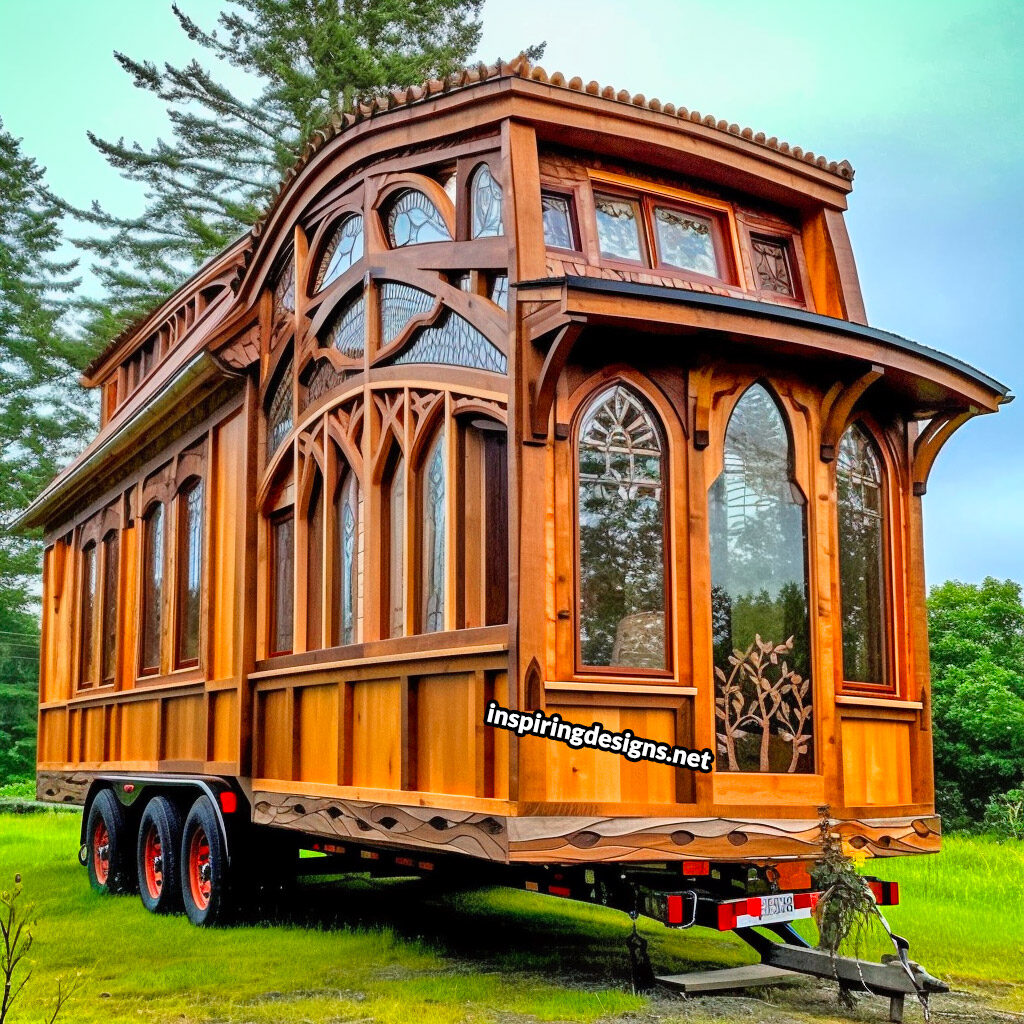 Creative custom tiny home design with tons of windows