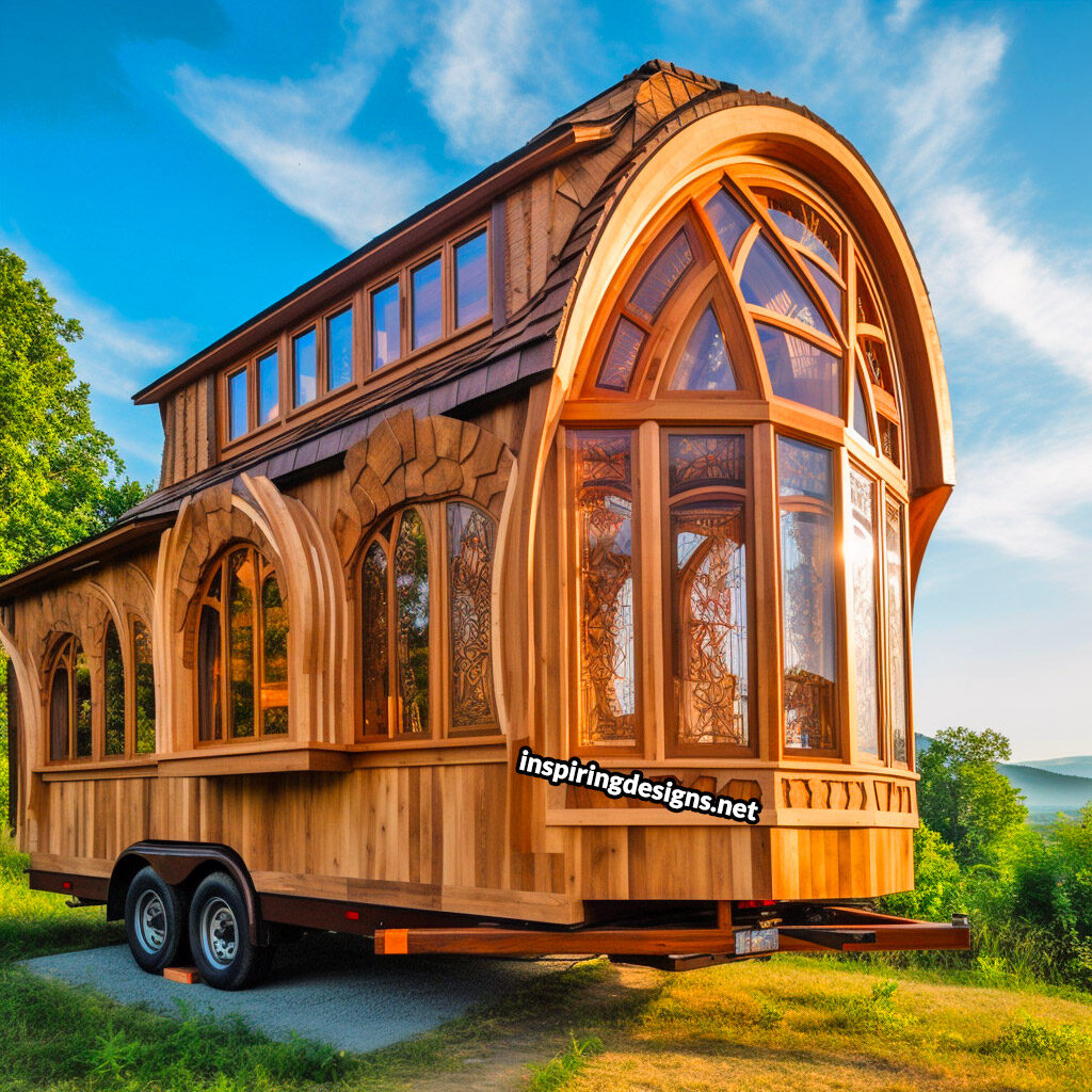 Creative custom tiny home design with tons of windows