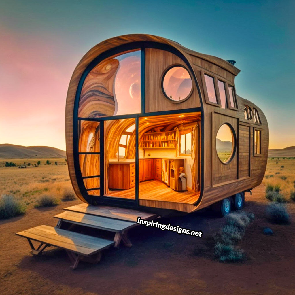 Creative custom tiny home design with tons of windows