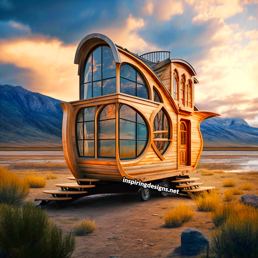 Creative custom tiny home design with tons of windows