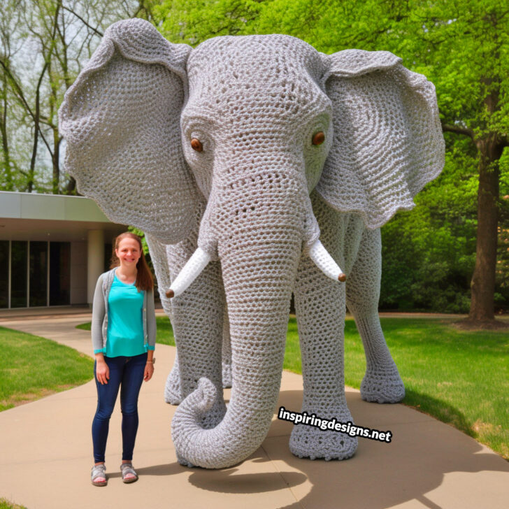 Giant LifeSize Crochet Animals (Including a Crochet Elephant