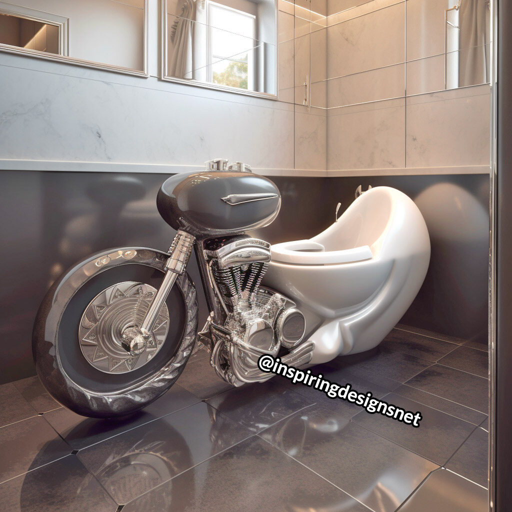 Harley-Davidson Inspired Toilets - Toilet made form motorcycle