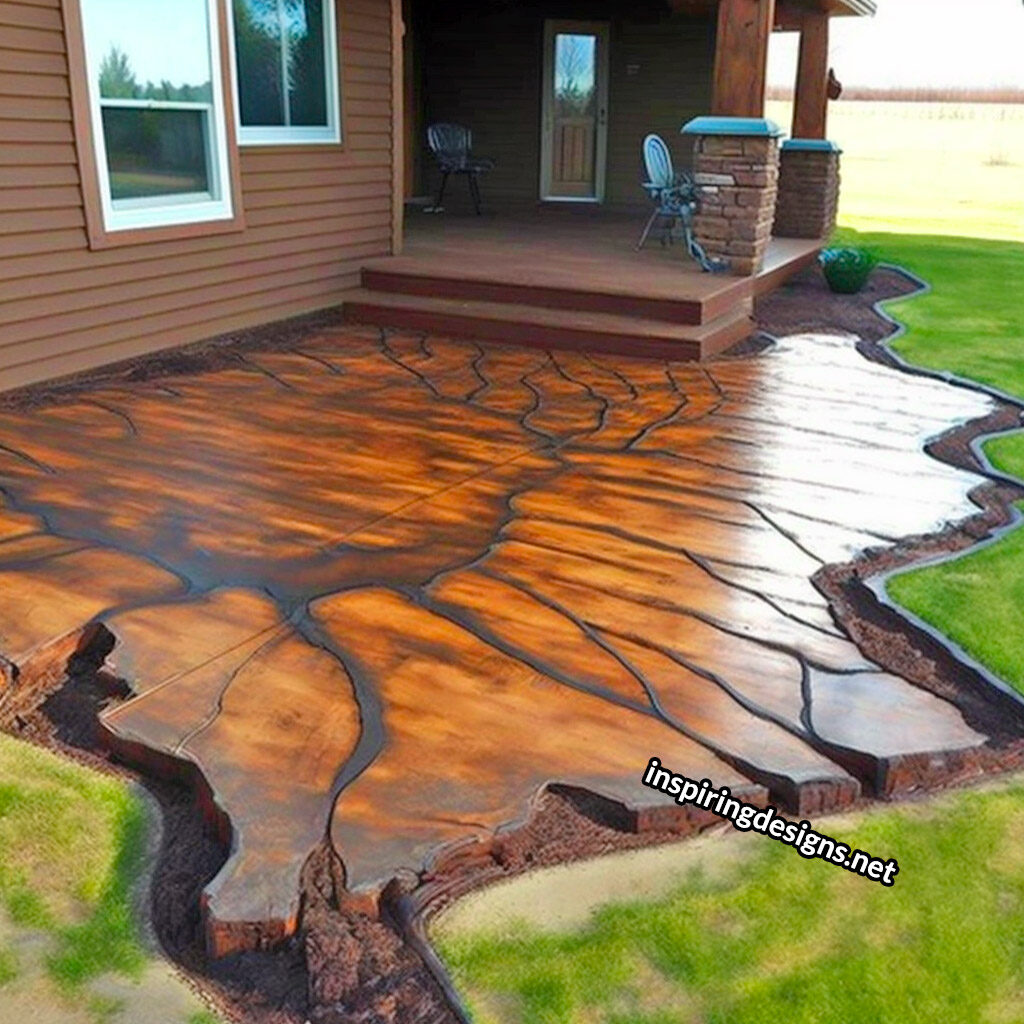 Stamped Concrete Made To Look Like Wood