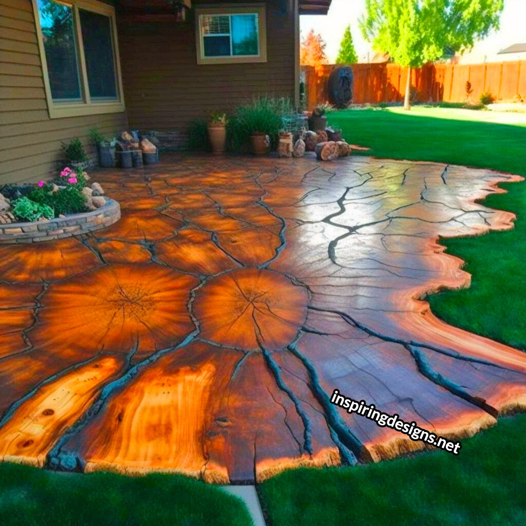 Stamped Concrete Made To Look Like Wood