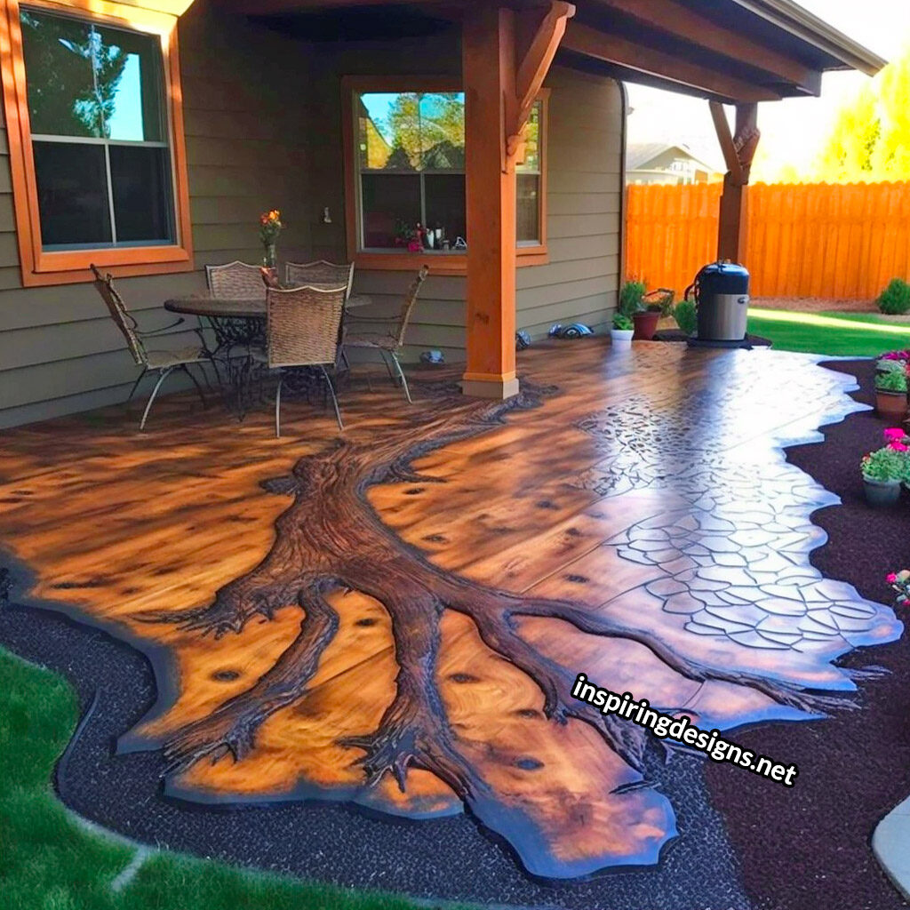 Stamped Concrete Made To Look Like Wood