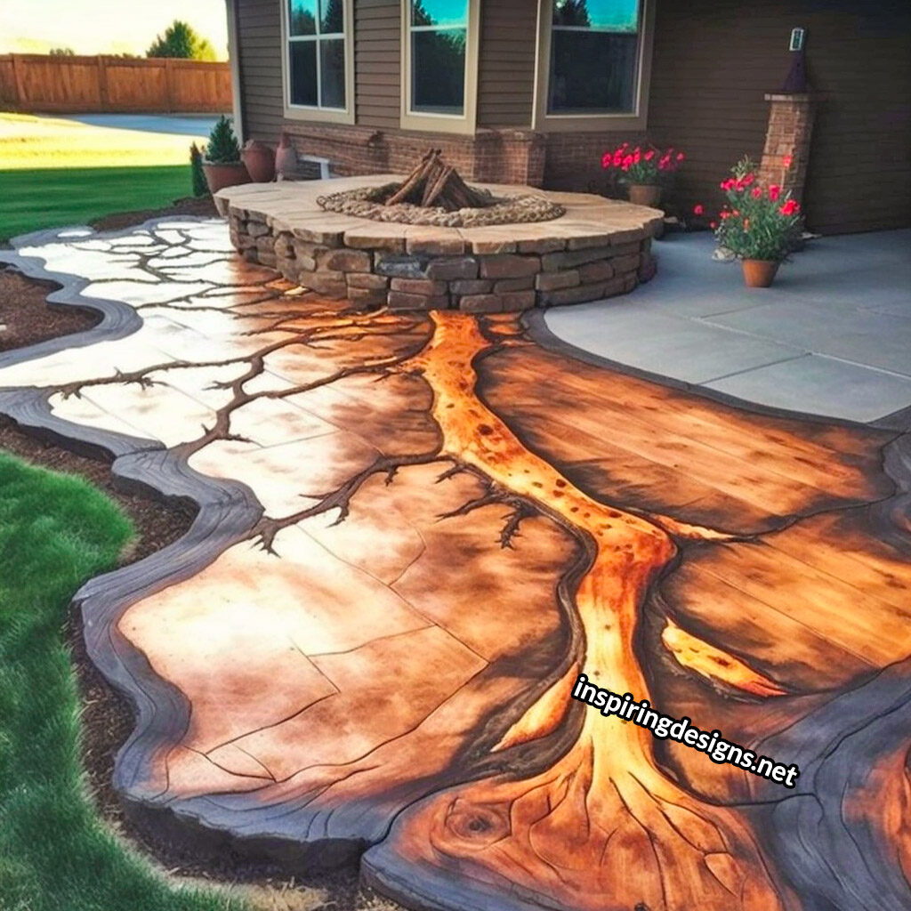 Stamped Concrete Made To Look Like Wood