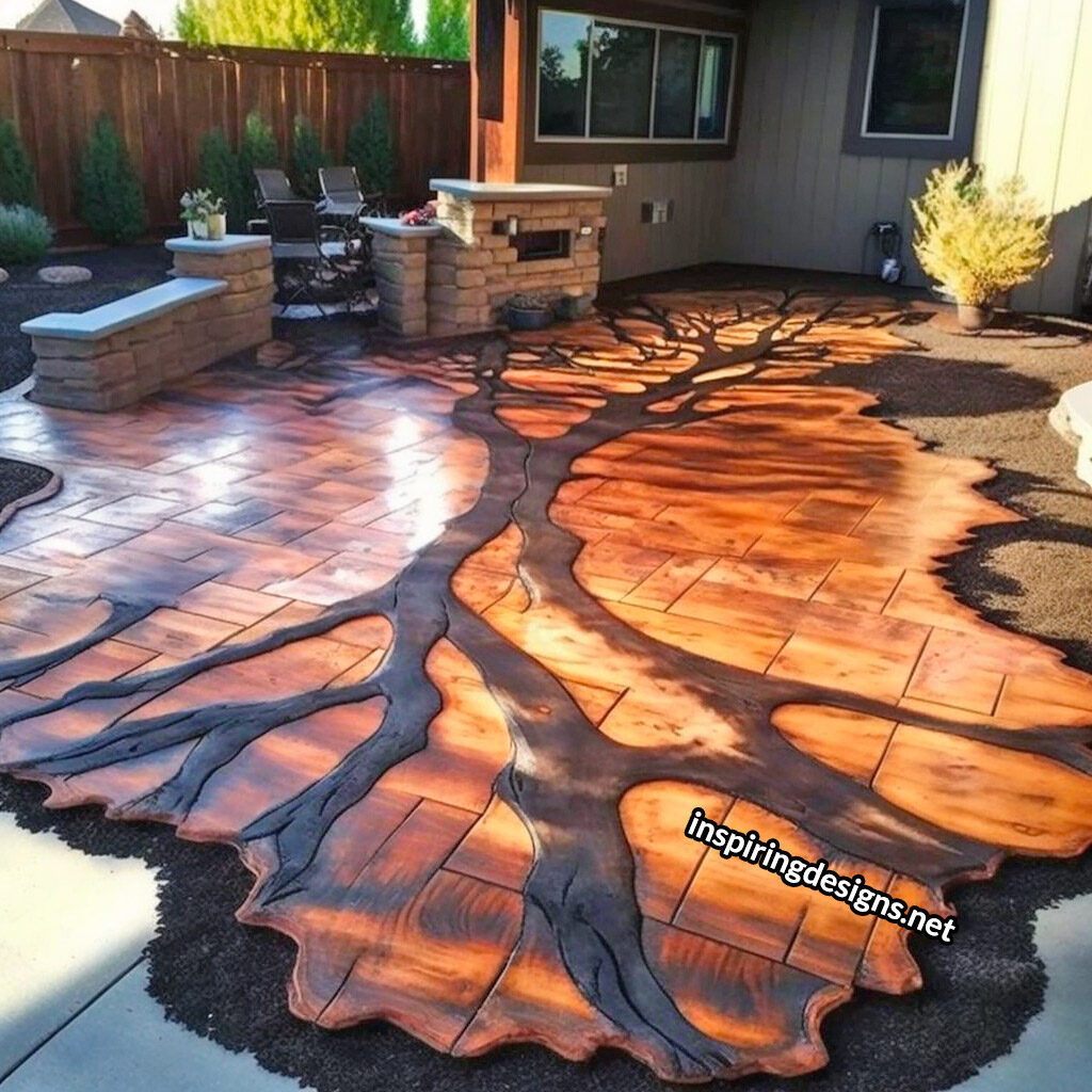 Stamped Concrete Made To Look Like Wood