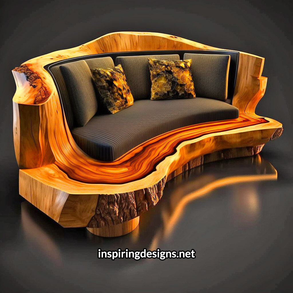 Live Edge Wooden Sofas