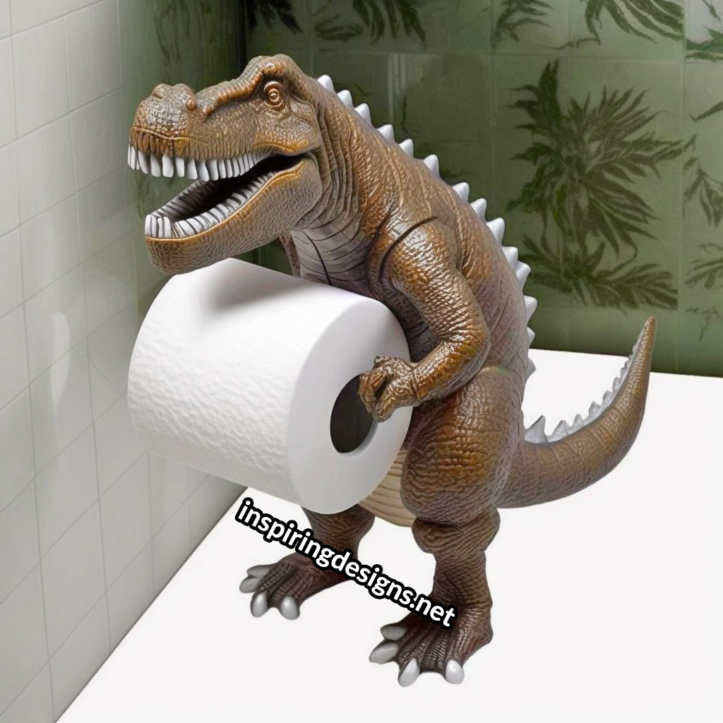 Dinosaur Skeleton Bathroom Toilet Paper Holder - Design Toscano