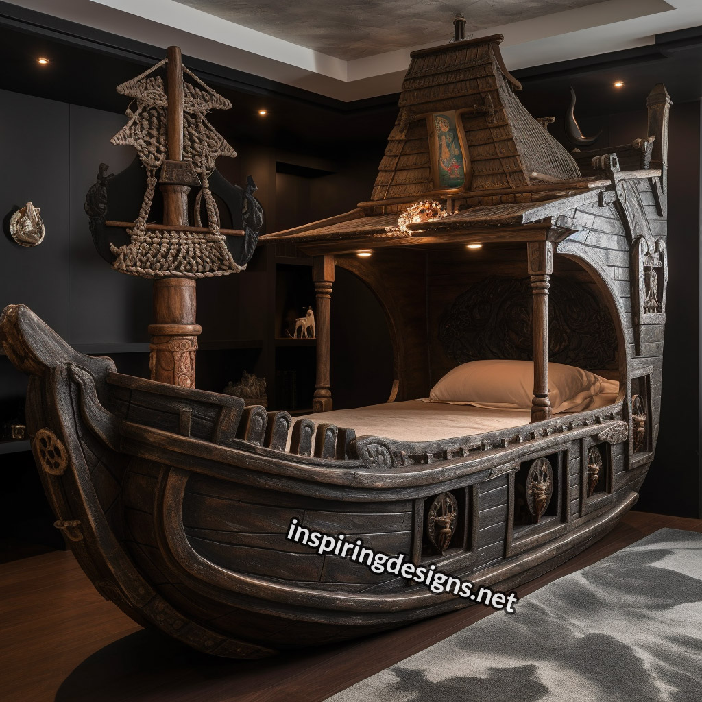 Pirate ship kid's bed