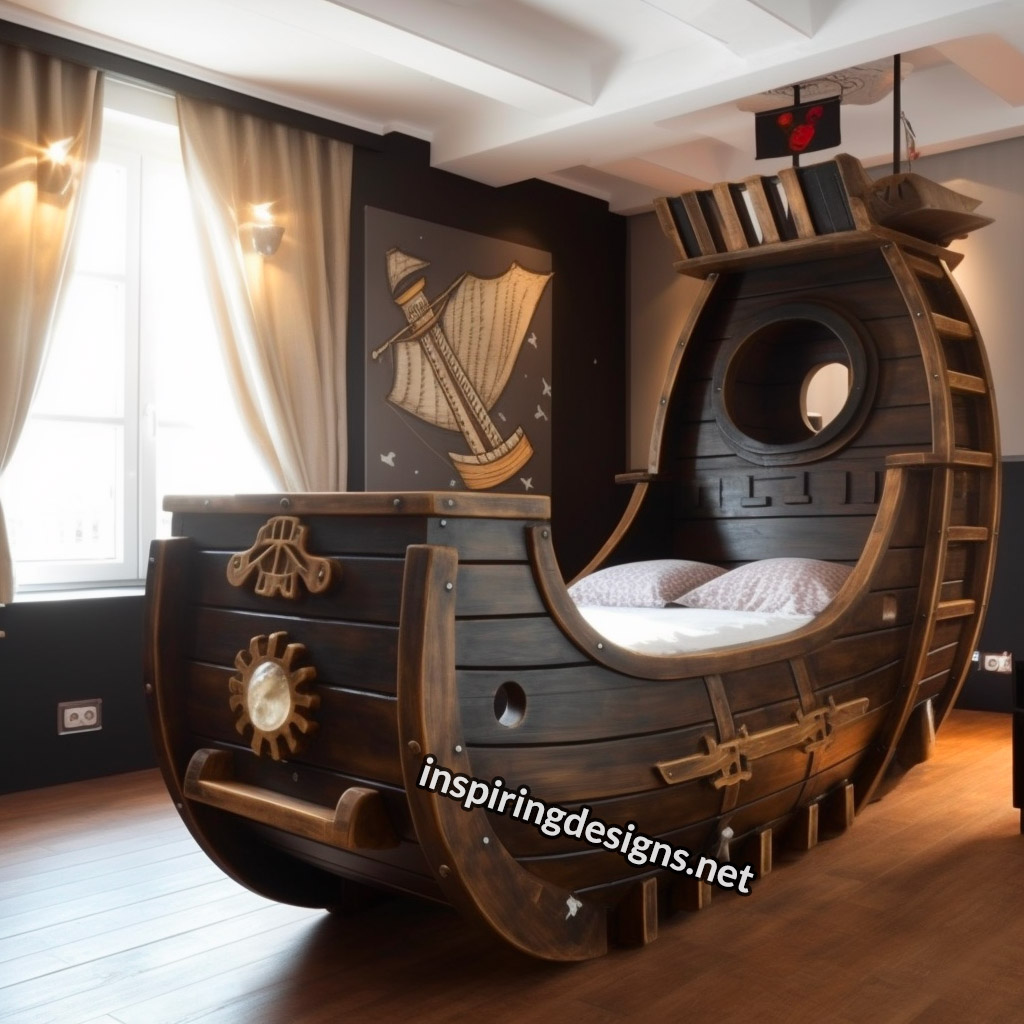 Pirate ship kid's bed