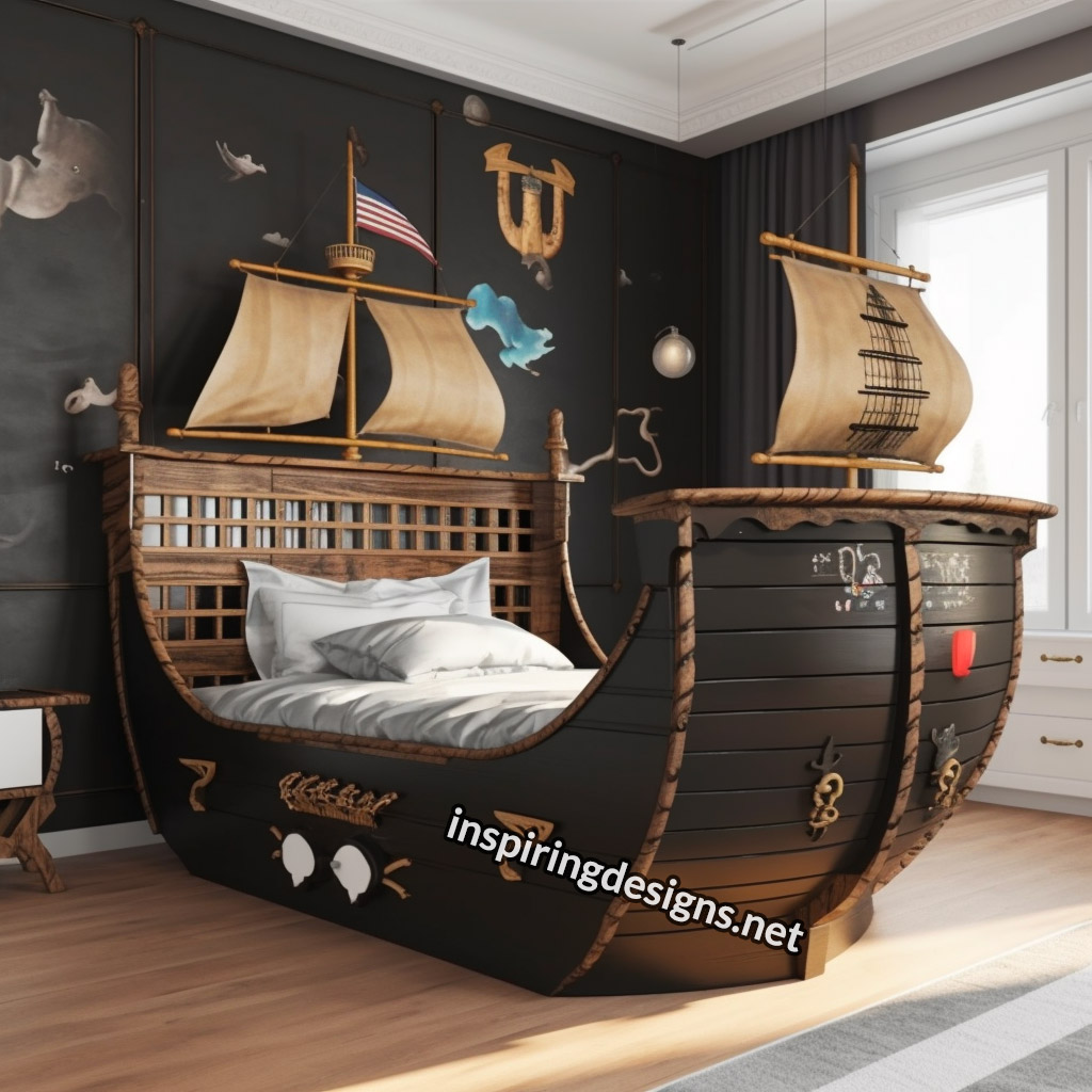 Pirate ship kid's bed