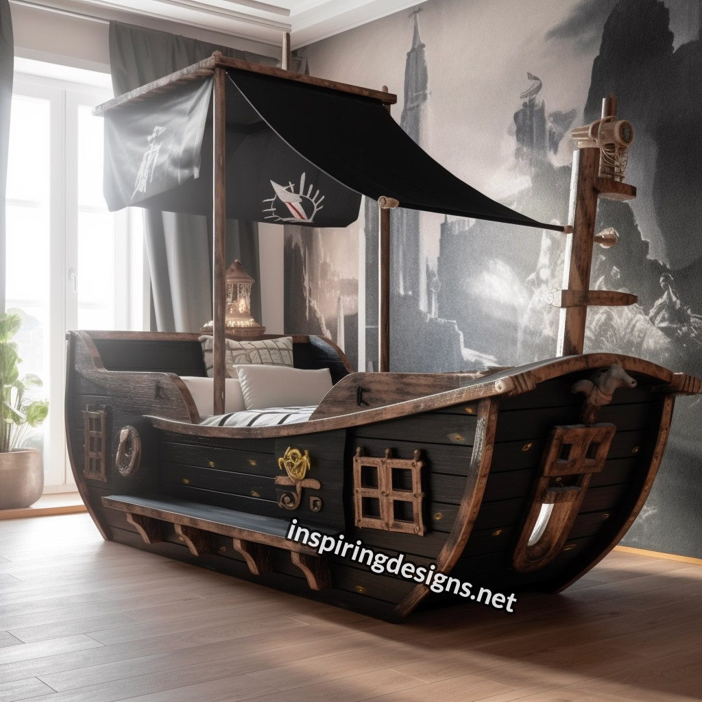 Pirate ship kid's bed