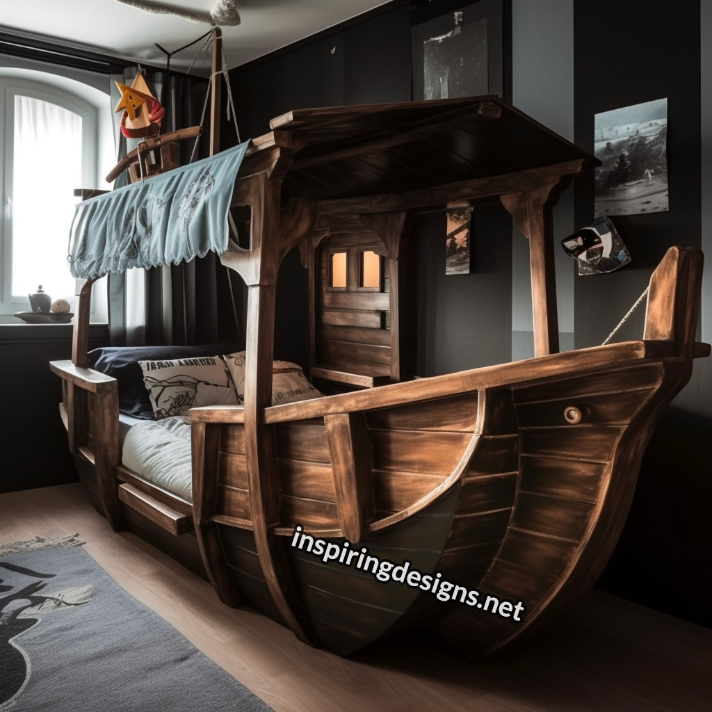 Pirate ship kid's bed