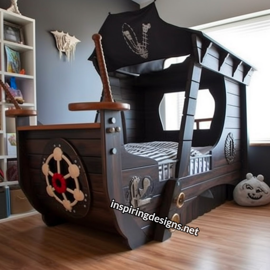 Pirate ship kid's bed