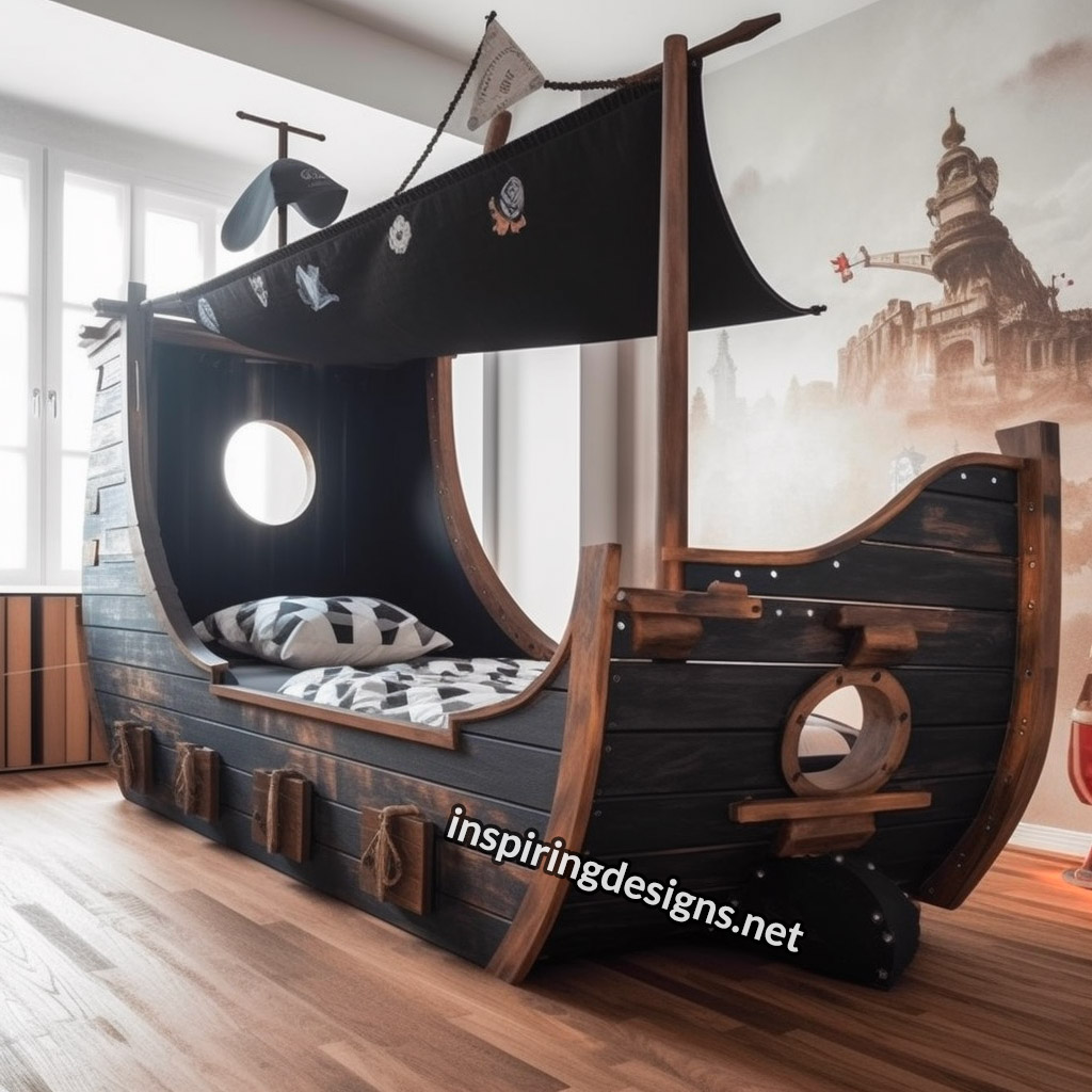 Pirate ship kid's bed