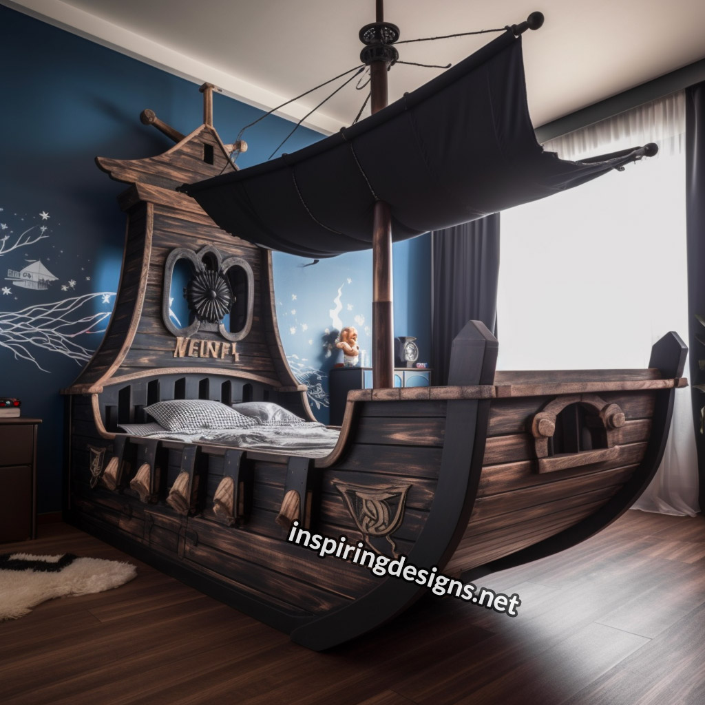 Pirate ship kid's bed
