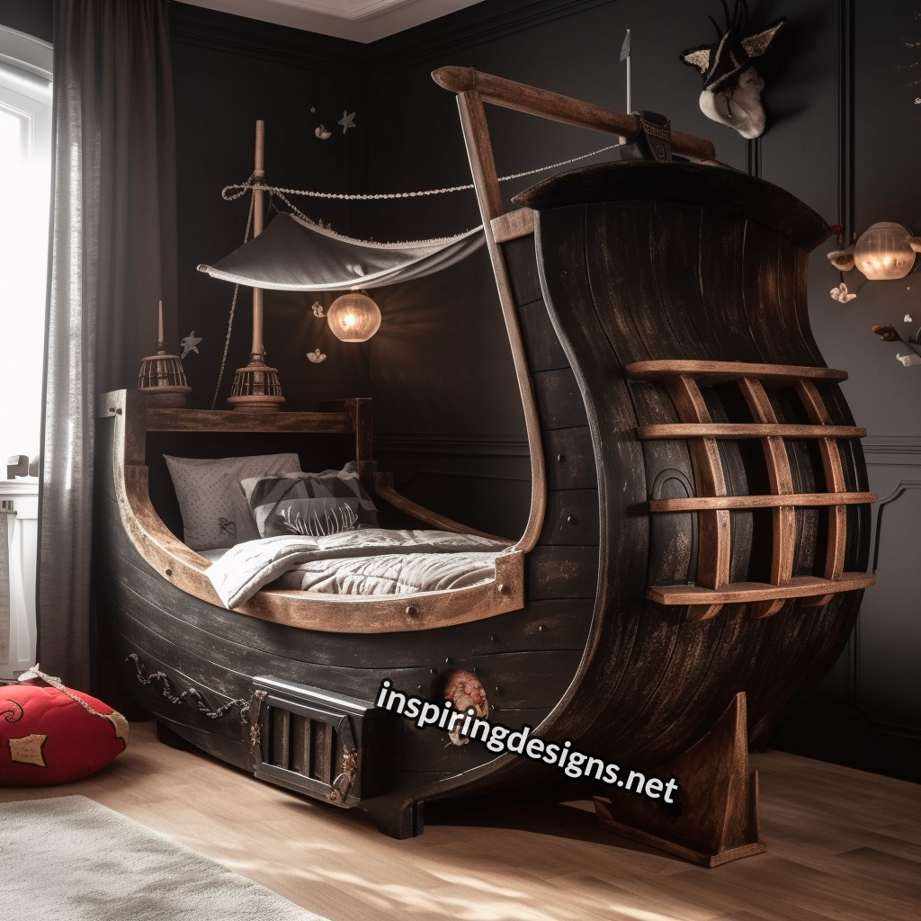 Pirate ship kid's bed