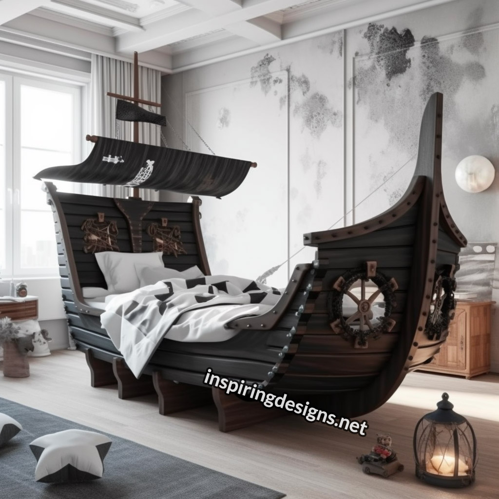 Pirate ship kid's bed