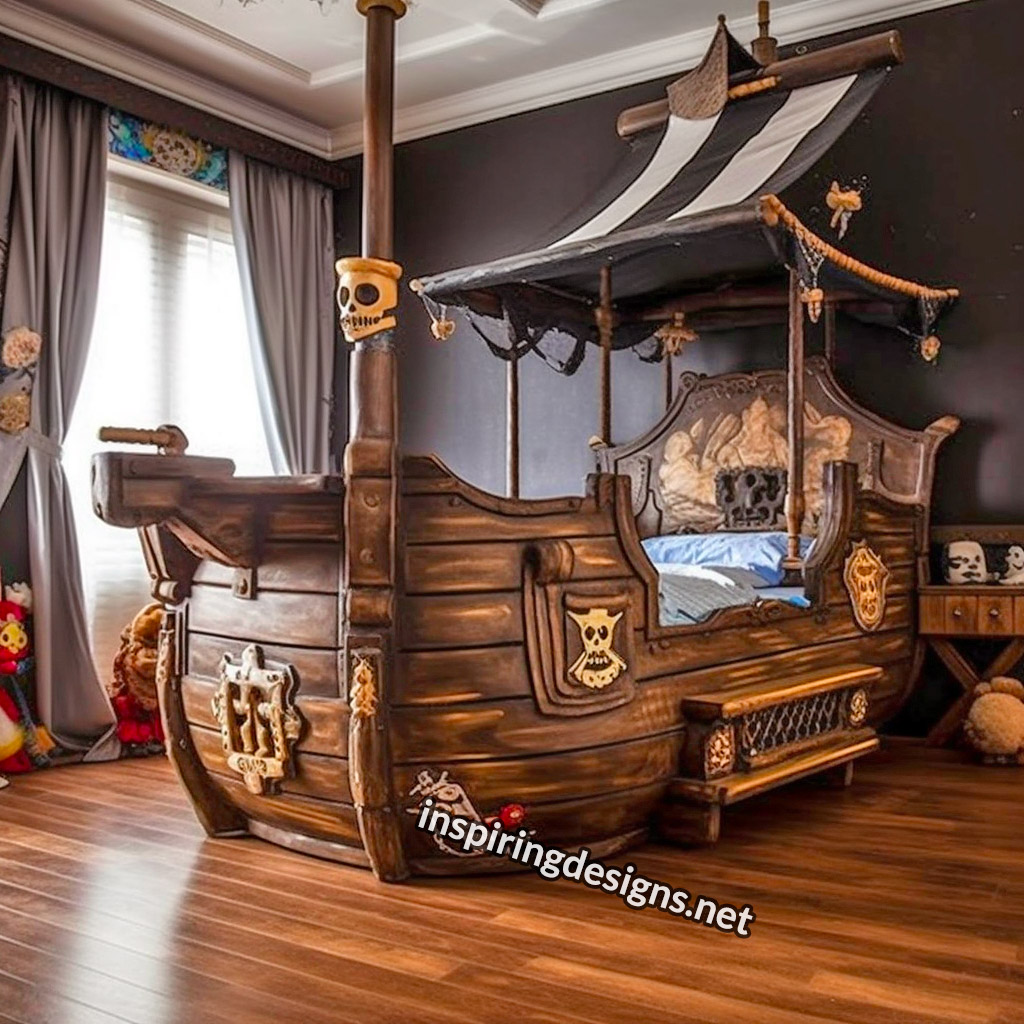 Pirate ship kid's bed