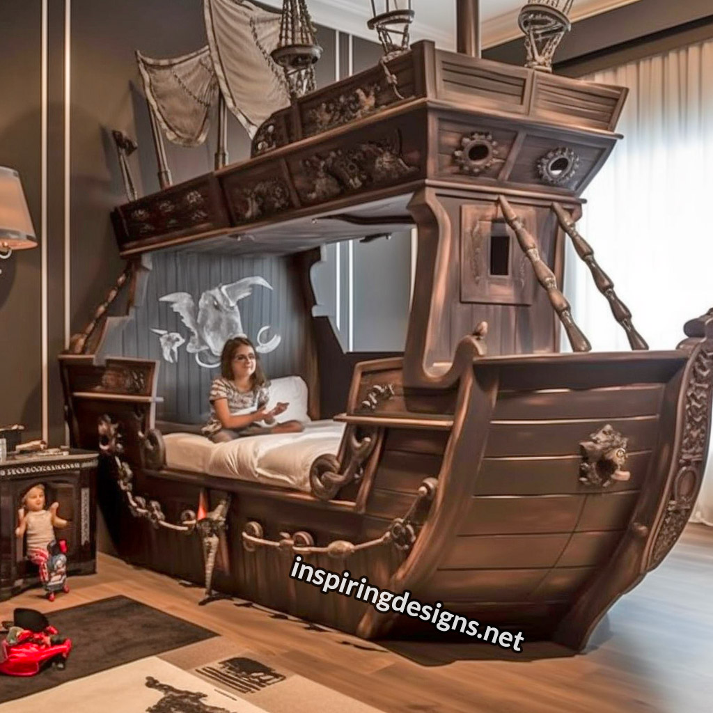 Pirate ship kid's bed