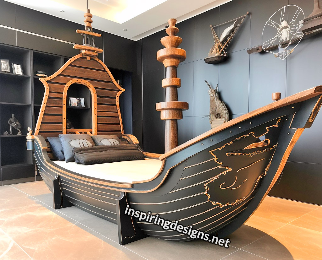 Pirate ship kid's bed