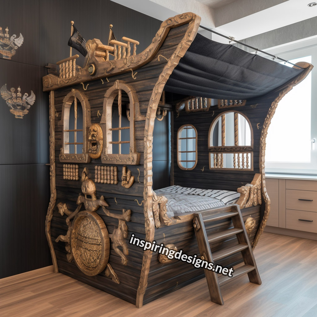 Pirate ship kid's bed