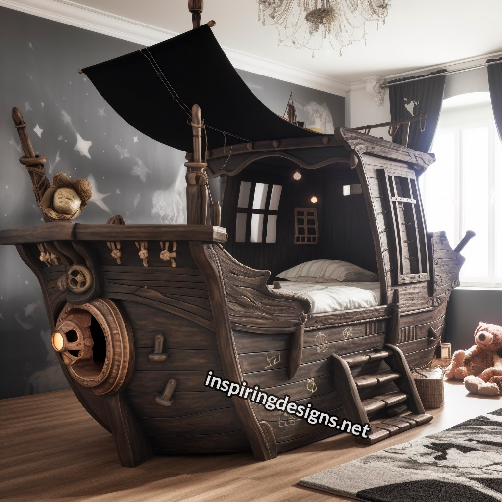 Pirate ship kid's bed