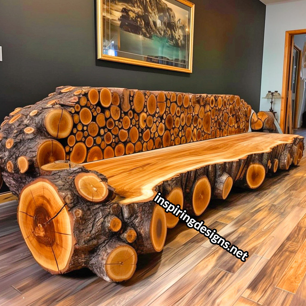 Giant Sofas Made From Logs and Epoxy Resin