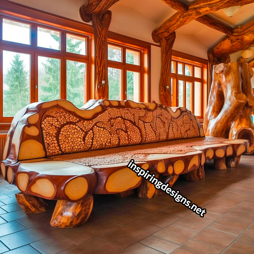 Giant Sofas Made From Logs and Epoxy Resin