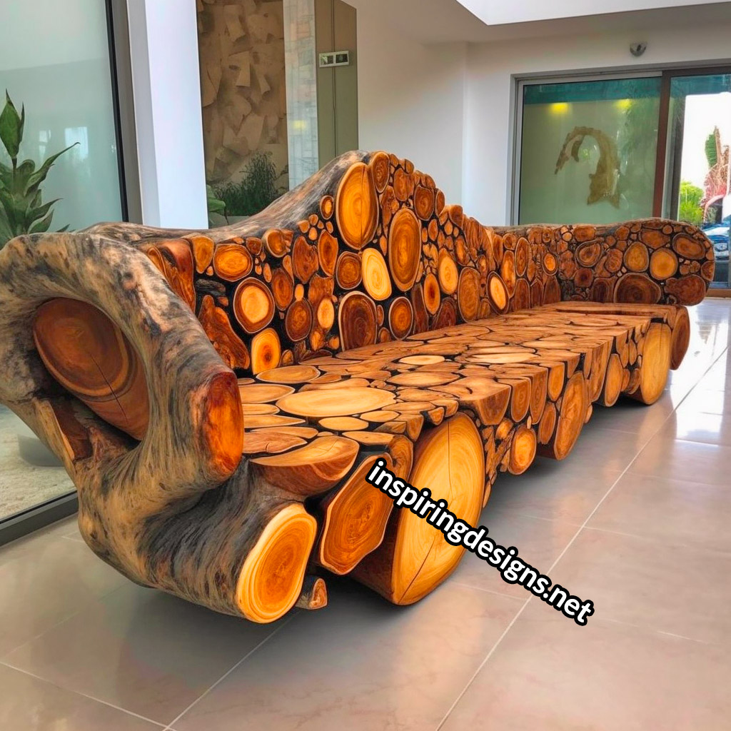 Giant Sofas Made From Logs and Epoxy Resin