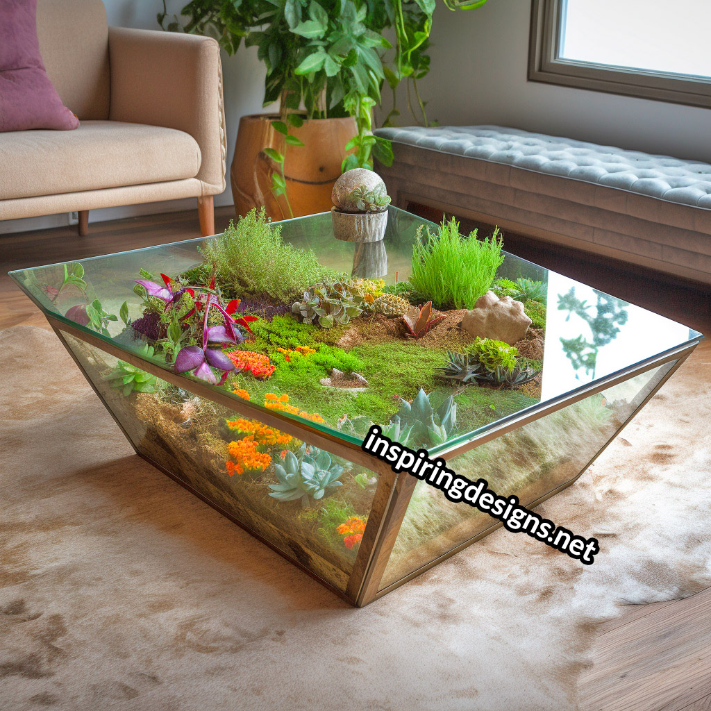 terrarium coffee table that I made :) : r/terrariums