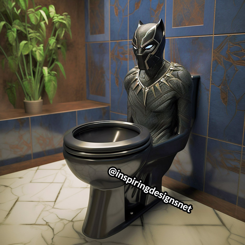 Black Panther Toilet - Superhero Toilets