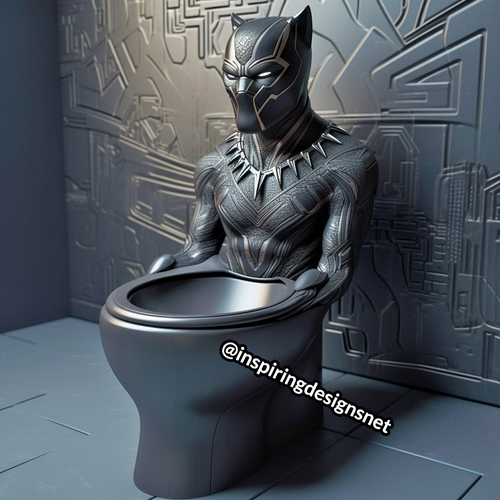 Black Panther Toilet - Superhero Toilets