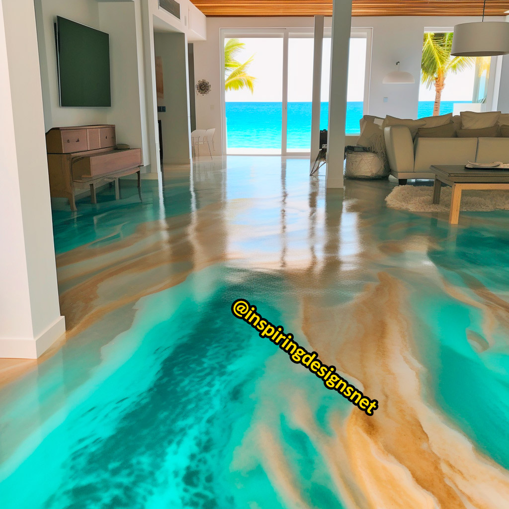 Beach Flooring Made From Sand and Epoxy