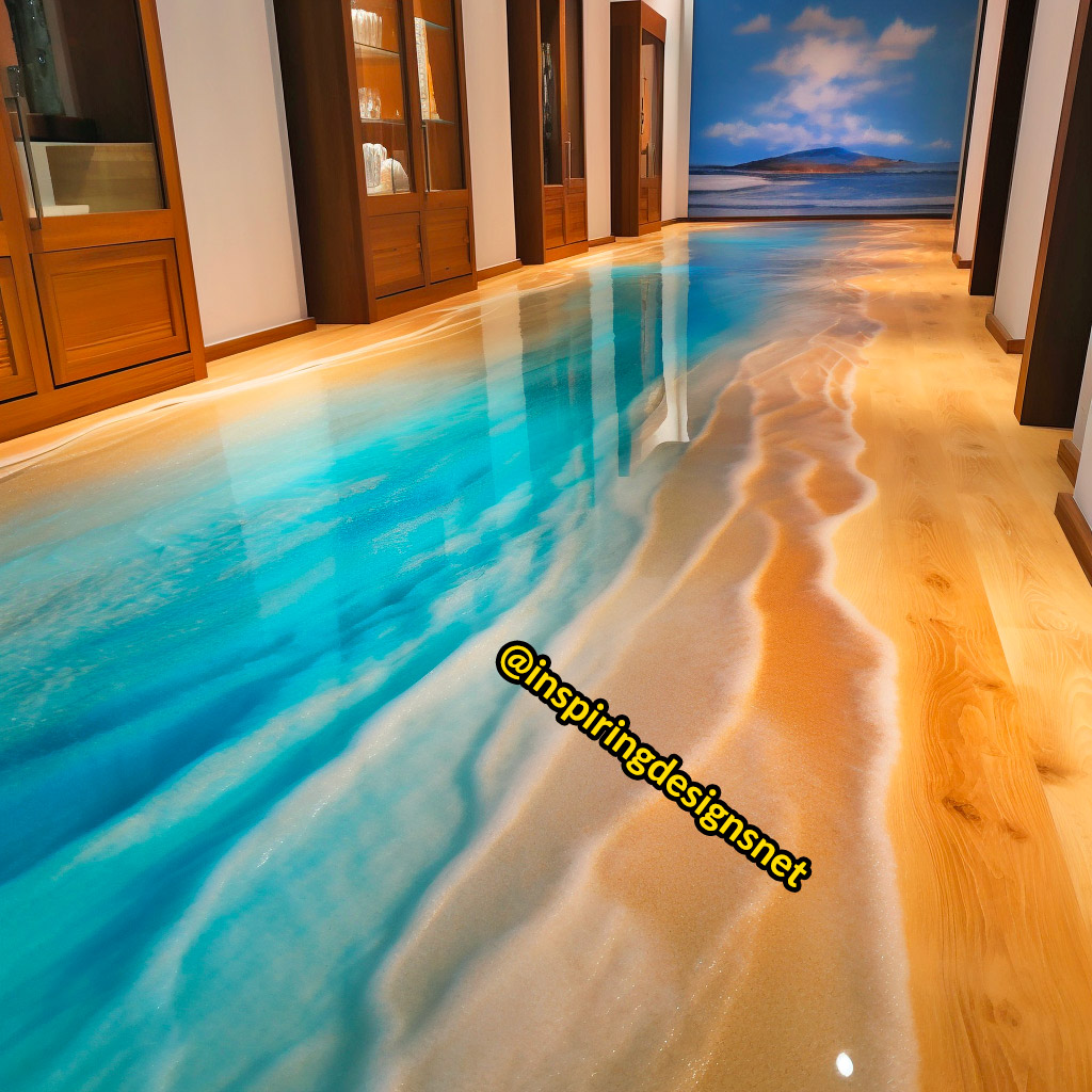 Beach Flooring Made From Sand and Epoxy