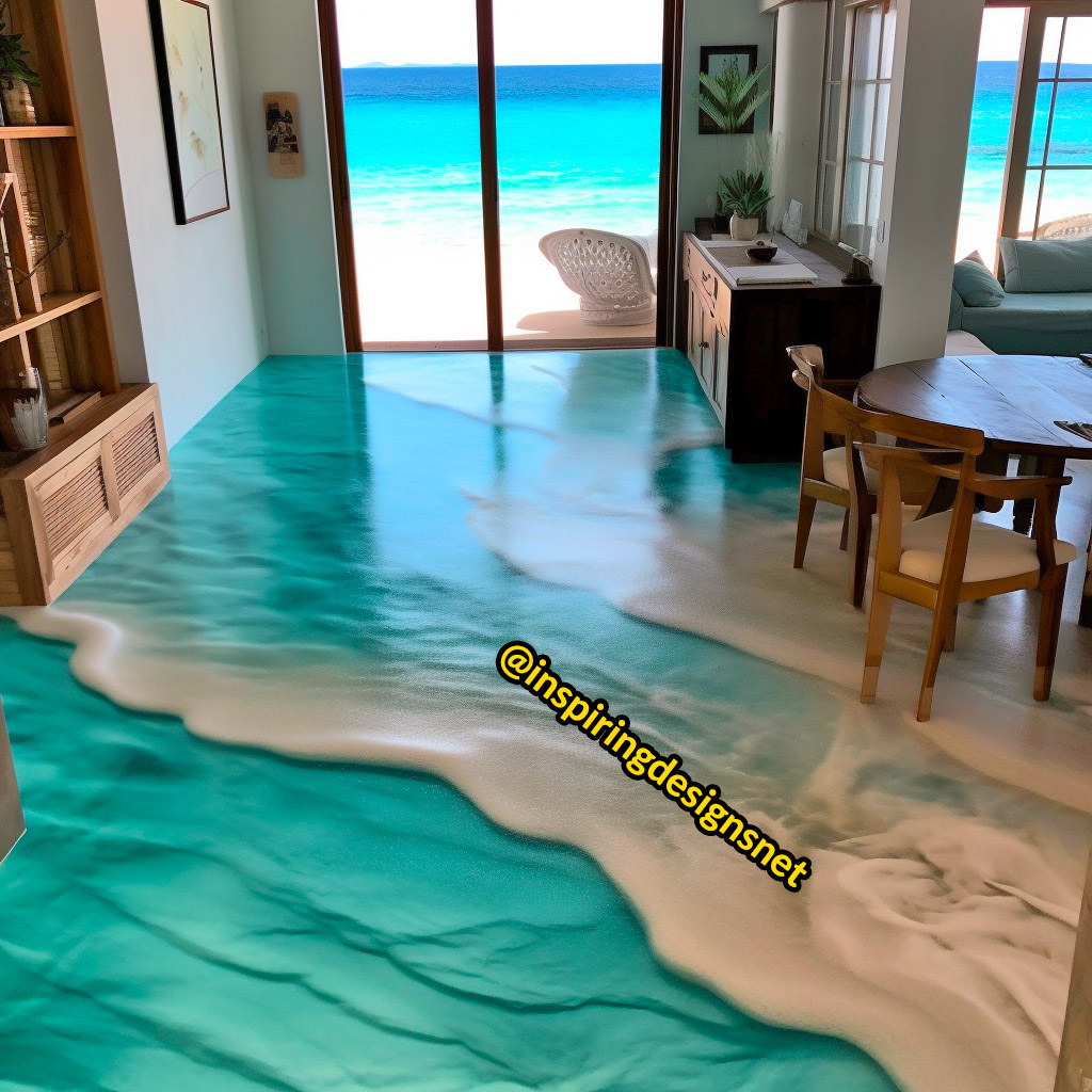 Beach Flooring Made From Sand and Epoxy