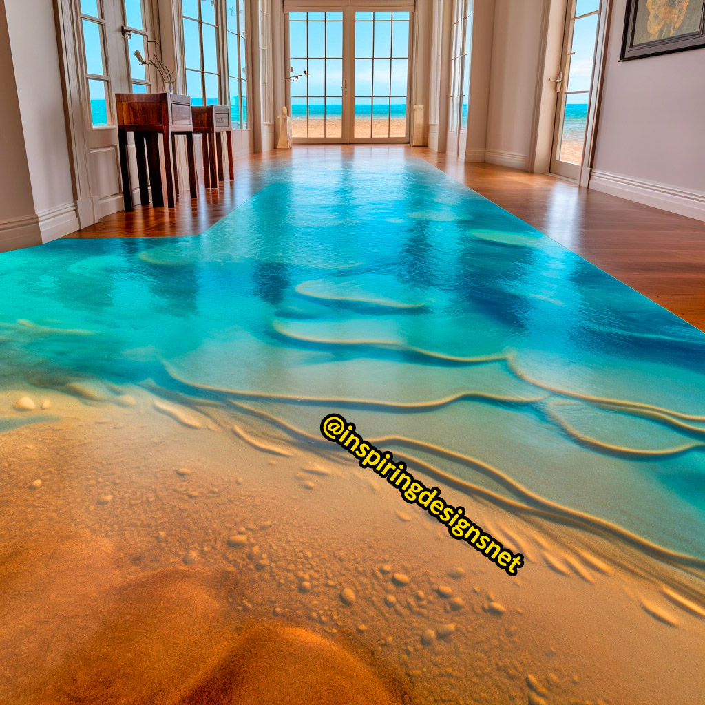 Beach Flooring Made From Sand and Epoxy