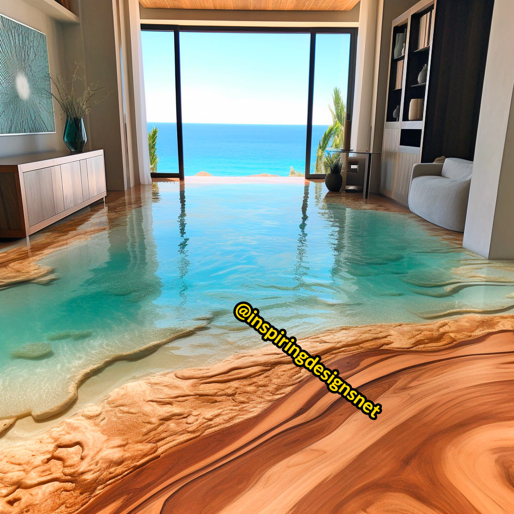 Beach Flooring Made From Sand and Epoxy