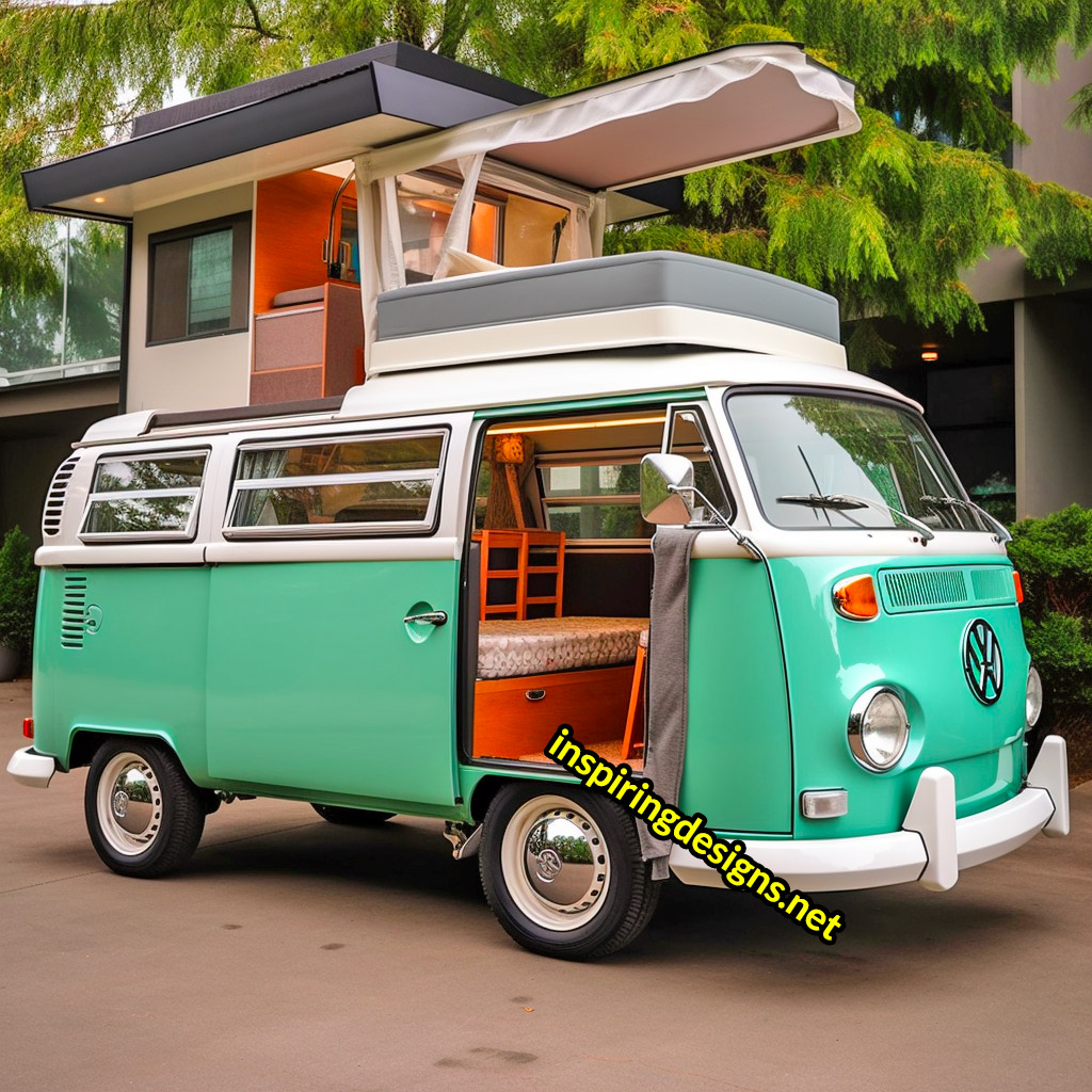 Volkswagen Hippy Bus Converted Into RV with Second Level