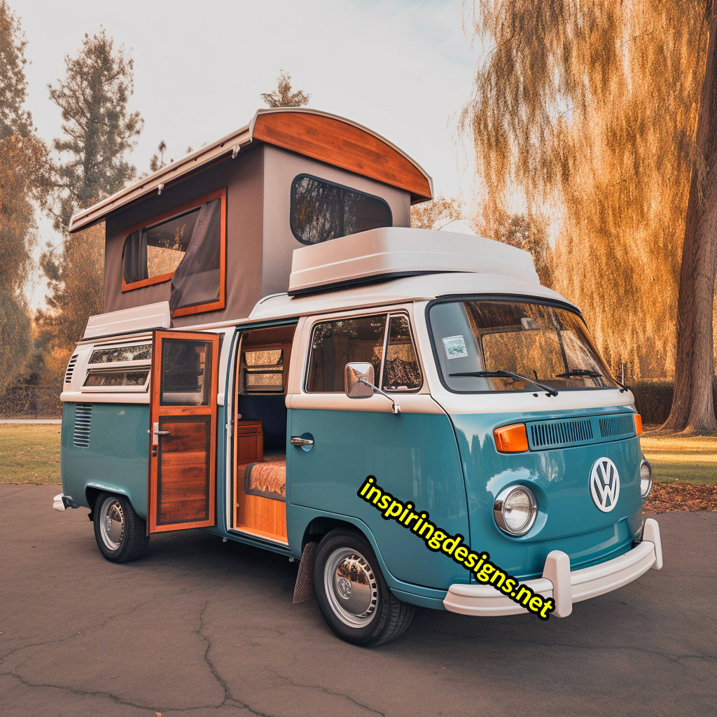 Volkswagen Hippy Bus Converted Into RV with Second Level