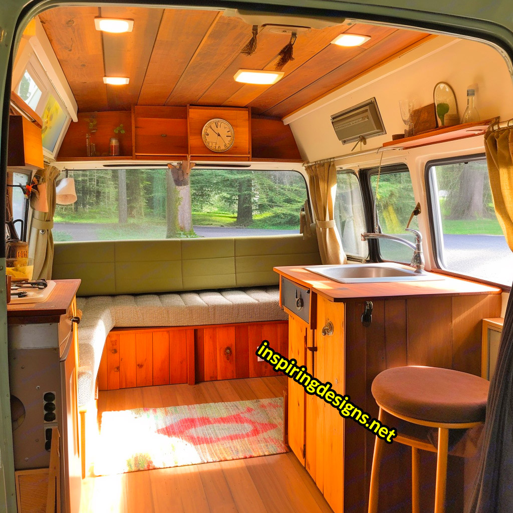 Volkswagen Hippy Bus Converted Into RV with Second Level