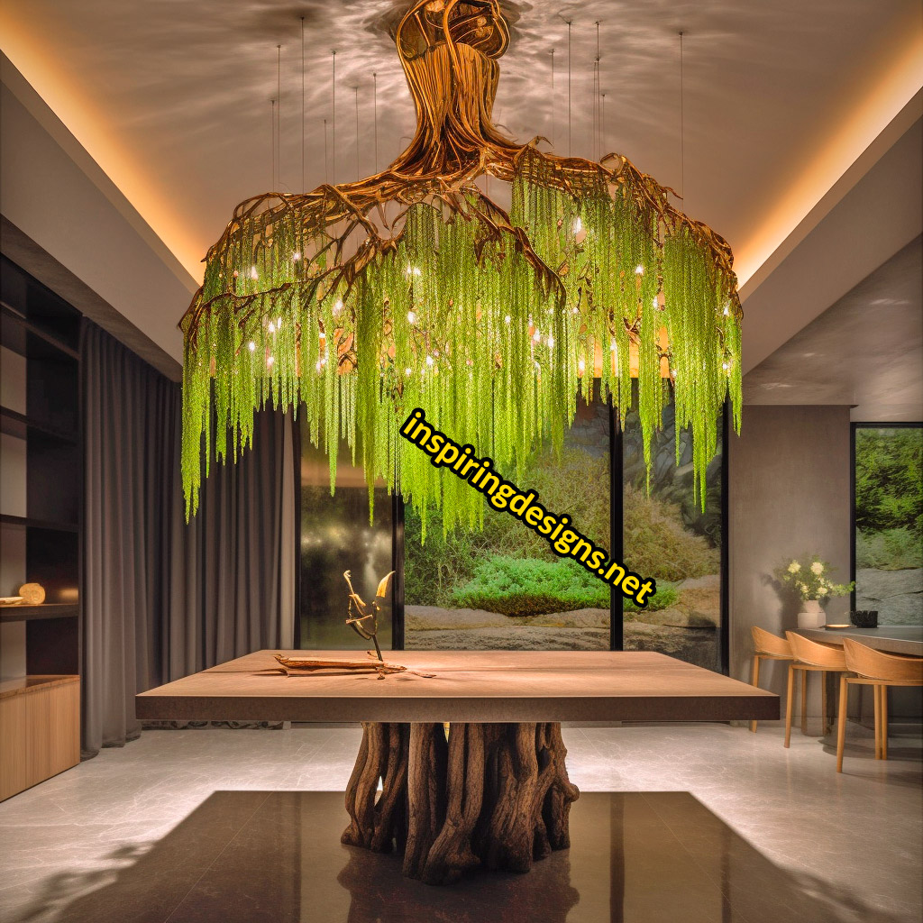 Weeping Willow Tree Shaped Chandelier Lamp