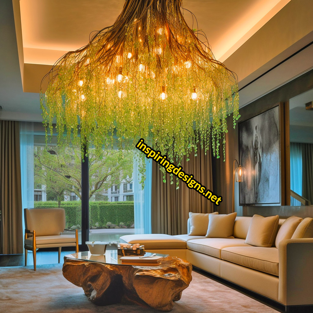 Weeping Willow Tree Shaped Chandelier Lamp