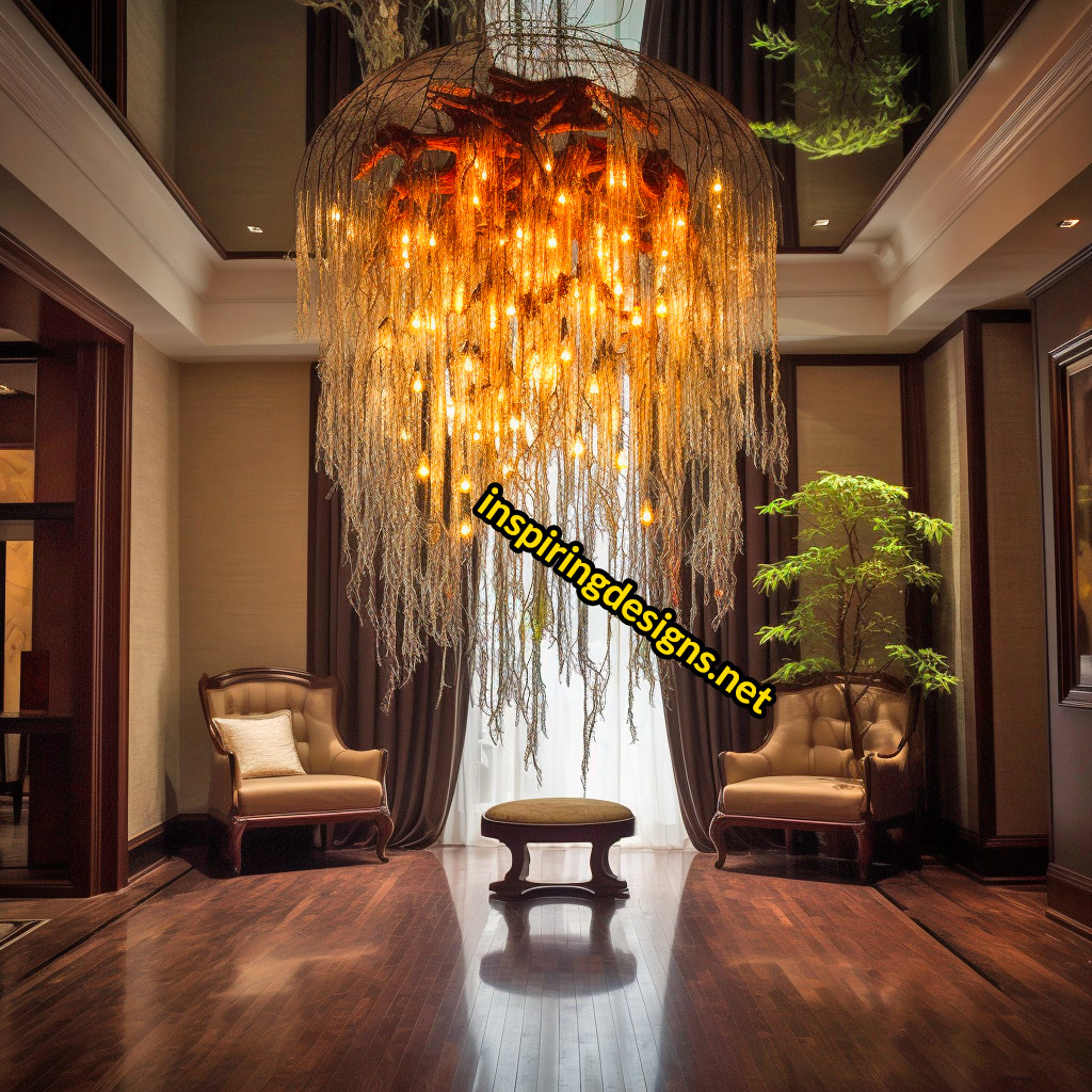 Weeping Willow Tree Shaped Chandelier Lamp